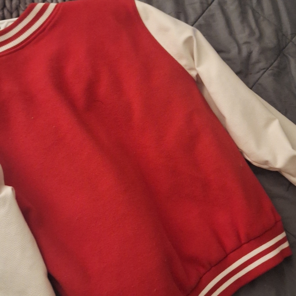 Red and White Varsity Jacket - Picture 2 of 7